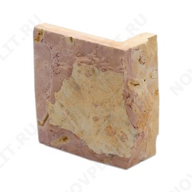 Угловой камень "Плитка" доломит желто-розовый "персик" - 100хПогон мм, со сколом, пиленый с 5 сторон
