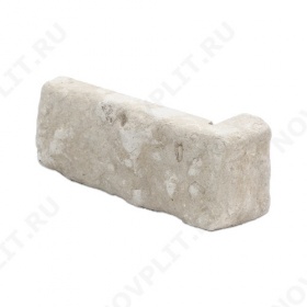 Угловой камень "Кирпич" доломит бело серый "изборский" - 60х(50+150) мм, шуба, галтованный, пиленый с 5 сторон