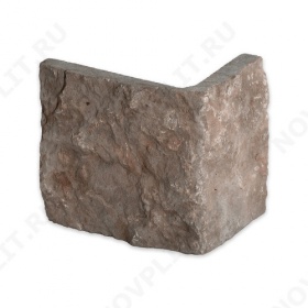 Угловой камень "Плитка" доломит бурый "серо-малиновый" - 100хПогон мм, шуба, пиленый с 5 сторон