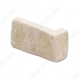 Угловой камень "Полоска" доломит бежевый - 50хПогон мм, шуба, галтованный, пиленый с 5 сторон