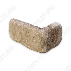 Угловой камень "Полоска" доломит кофейный - 50хПогон мм, шуба, галтованный, пиленый с 5 сторон