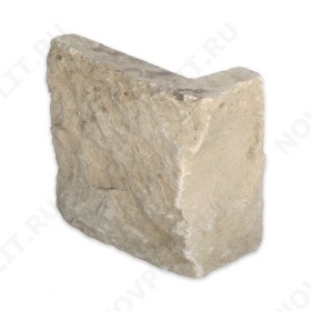 Угловой камень "Плитка" доломит серый с желтым - 100хПогон мм, шуба, пиленый с 5 сторон