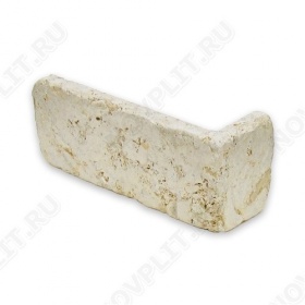 Угловой камень "Кирпич" доломит серый с желтым - 60х(50+150)х20 мм, галтованный, пиленый с 6 сторон