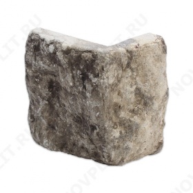 Угловой камень "Плитка" доломит серый - 100хПогонх20 мм, шуба, галтованный, пиленый с 5 сторон