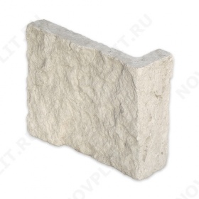 Угловой камень "Плитка" доломит белый с бежевым - 100хПогон мм, шуба, пиленый с 5 сторон