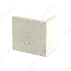 Угловой камень "Плитка" доломит белый с бежевым - 100хПогонх20 мм, шлифованный, пиленый с 6 сторон