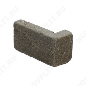 Угловой камень "Полоска" песчаник серо-зеленый - 50хПогон мм, шуба, галтованный, пиленый с 5 сторон