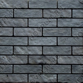 Камень под кирпич шунгит тёмно-серый (чёрный) - 60х200 мм, шуба, галтованный, пиленый с 5 сторон