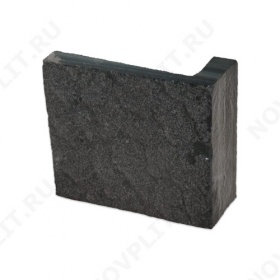Угловой камень "Плитка" шунгит тёмно-серый (чёрный) - 100хПогон мм, шуба, пиленый с 5 сторон