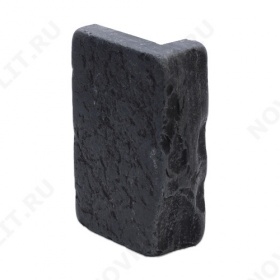 Угловой камень "Плитка" шунгит тёмно-серый (чёрный) - 100хПогонх20 мм, шуба, галтованный, пиленый с 5 сторон