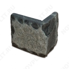 Угловой камень "Плитка" шунгит тёмно-серый (чёрный) - 150хПогон мм, со сколом, пиленый с 5 сторон
