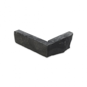 Угловой камень "Стрелки" шунгит тёмно-серый (чёрный) - 30хПогон мм, шуба, пиленый с 3 сторон