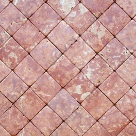Брусчатка "Квадрат" доломит малиновый с розовым - 50х50х30 мм, галтованный, пиленый с 6 сторон