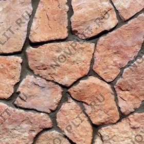 Дикий камень "Плитняк" доломит малиновый с розовым - 20 мм, шуба, пиленый с 1 стороны