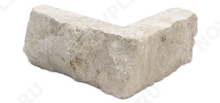 Угловой камень "Полоска" доломит бело серый "изборский" - 50хПогон мм, шуба, пиленый с 5 сторон