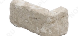 Угловой камень "Полоска" доломит бело серый "изборский" - 50хПогон мм, шуба, галтованный, пиленый с 5 сторон