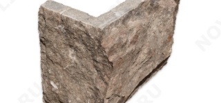Угловой камень "Плитка" доломит бурый "серо-малиновый" - 200хПогон мм, со сколом, пиленый с 5 сторон