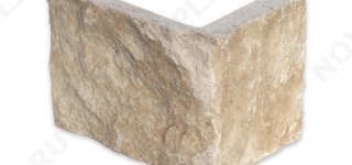 Угловой камень "Плитка" доломит бежевый - 200хПогон мм, шуба, пиленый с 5 сторон