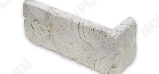 Угловой камень "Кирпич" доломит светло-серый "мустанг" - 60х(50+150)х20 мм, галтованный, пиленый с 6 сторон