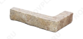 Угловой камень "Полоска" доломит кофейный - 30хПогон мм, шуба, пиленый с 5 сторон