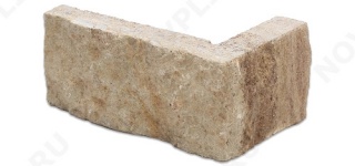 Угловой камень "Полоска" доломит кофейный - 40хПогон мм, шуба, пиленый с 5 сторон