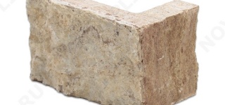Угловой камень "Полоска" доломит кофейный - 60хПогон мм, шуба, пиленый с 5 сторон