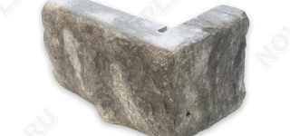 Угловой камень "Полоска" доломит серый - 50хПогон мм, шуба, галтованный, пиленый с 5 сторон