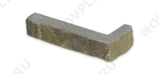 Угловой камень "Полоска" песчаник серо-зеленый - 20хПогон мм, шуба, пиленый с 5 сторон