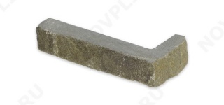 Угловой камень "Полоска" песчаник серо-зеленый - 30хПогон мм, шуба, пиленый с 5 сторон