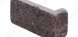 Угловой камень "Кирпич" лемезит бордовый - 60х(50+150) мм, шуба, галтованный, пиленый с 5 сторон