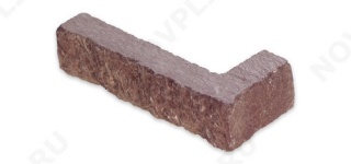 Угловой камень "Полоска" лемезит бордовый - 30хПогон мм, шуба, пиленый с 5 сторон