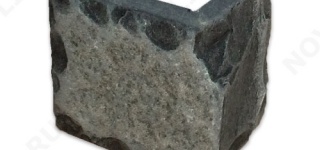 Угловой камень "Плитка" шунгит тёмно-серый (чёрный) - 150хПогон мм, со сколом, пиленый с 5 сторон