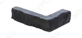 Угловой камень "Полоска" шунгит тёмно-серый (чёрный) - 20хПогон мм, шуба, пиленый с 5 сторон