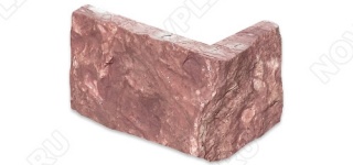 Угловой камень "Полоска" доломит малиновый с розовым - 60хПогон мм, шуба, пиленый с 5 сторон