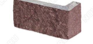 Угловой камень "Полоска" лемезит бордовый - 40хПогон мм, шуба, пиленый с 5 сторон