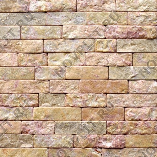 Камень лапша "Полоска" доломит желто-розовый "персик" - 50хПогон мм, шуба, галтованный, пиленый с 5 сторон