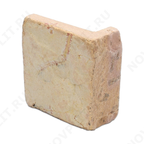 Угловой камень "Плитка" доломит желто-розовый "персик" - 100хПогонх20 мм, шуба, галтованный, пиленый с 5 сторон