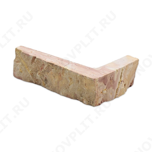 Угловой камень "Стрелки" доломит желто-розовый "персик" - 30хПогон мм, шуба, пиленый с 3 сторон