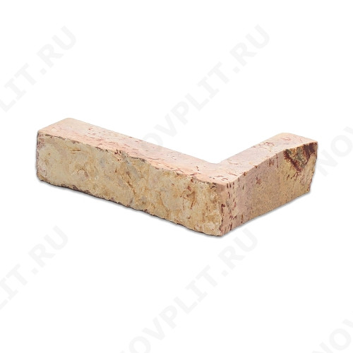 Угловой камень "Полоска" доломит желто-розовый "персик" - 20хПогон мм, шуба, пиленый с 5 сторон