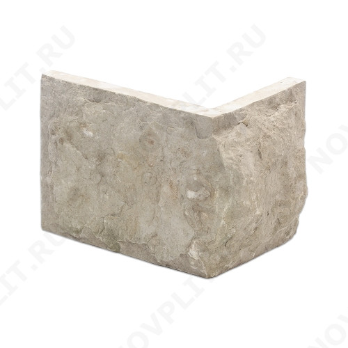 Угловой камень "Плитка" доломит бело серый "изборский" - 100хПогон мм, со сколом, пиленый с 5 сторон