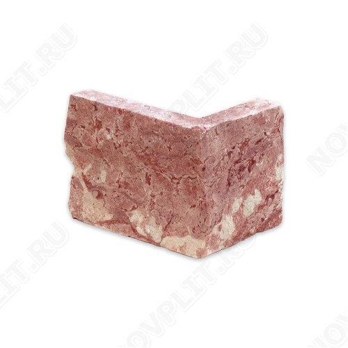 Угловой камень "Стрелки" доломит малиновый с розовым - 90хПогон мм, шуба, пиленый с 3 сторон