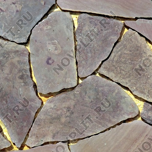 Камень "Брекчия" доломит бурый "серо-малиновый" - 30 мм, пиленая, пиленый с 2 сторон