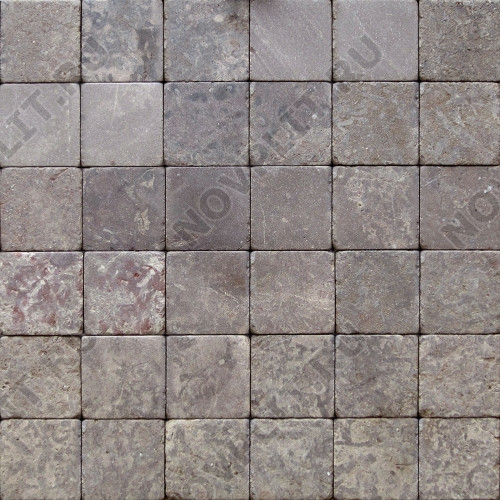 Камень для пола "Квадрат" доломит бурый "серо-малиновый" - 200х200х20 мм, галтованный, пиленый с 6 сторон