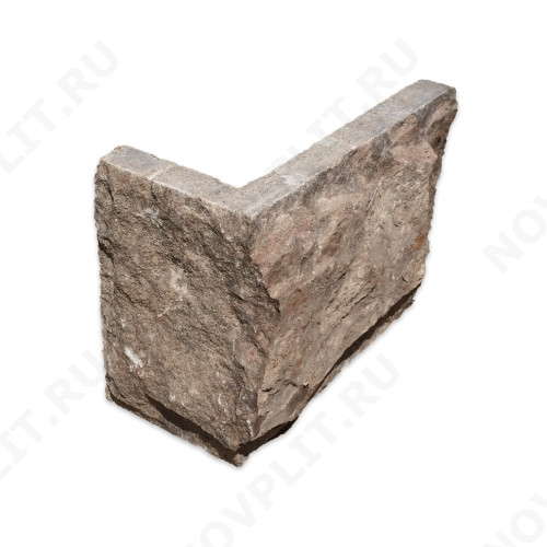 Угловой камень "Плитка" доломит бурый "серо-малиновый" - 150хПогон мм, со сколом, пиленый с 5 сторон