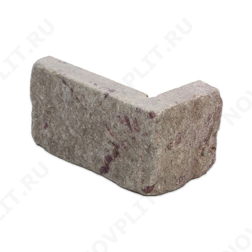 Угловой камень "Полоска" доломит бурый "серо-малиновый" - 50хПогон мм, шуба, галтованный, пиленый с 5 сторон