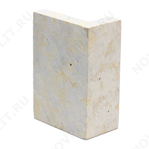 Угловой камень "Плитка" доломит серый с желтым - 100хПогонх20 мм, со сколом, пиленая, пиленый с 5 сторон