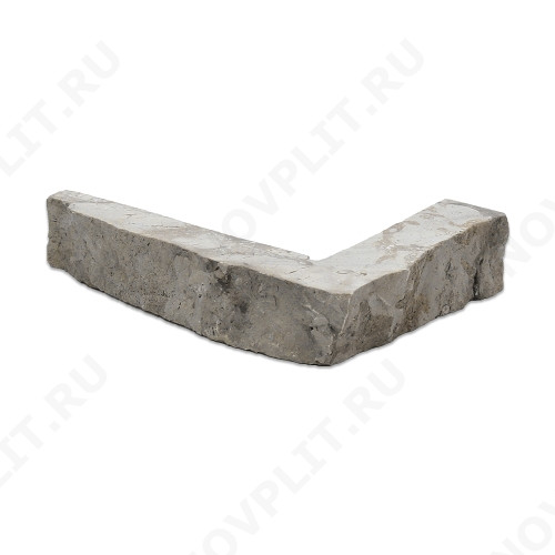 Угловой камень "Полоска" доломит серый - 20хПогон мм, шуба, пиленый с 5 сторон