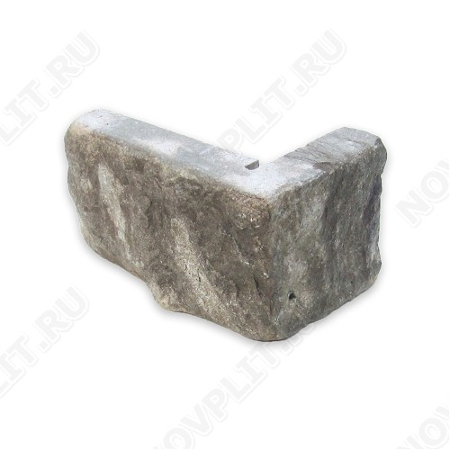 Угловой камень "Полоска" доломит серый - 50хПогон мм, шуба, галтованный, пиленый с 5 сторон