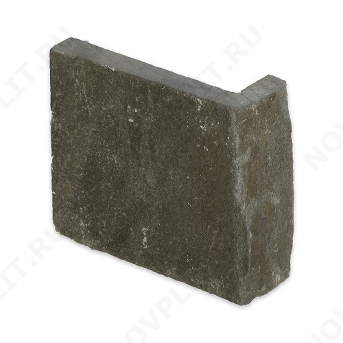 Угловой камень "Плитка" песчаник серо-зеленый - 100хПогон мм, шуба, пиленый с 5 сторон
