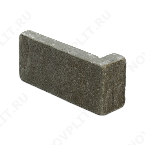 Угловой камень "Кирпич" песчаник серо-зеленый - 60х(50+150) мм, шуба, галтованный, пиленый с 5 сторон